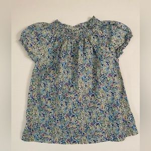 Land’s End girls smocked dress tie dye floral pattern spring summer Size 7